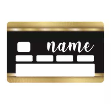 Autocolant personalizat pentru card bancar negru și auriu - TenStickers