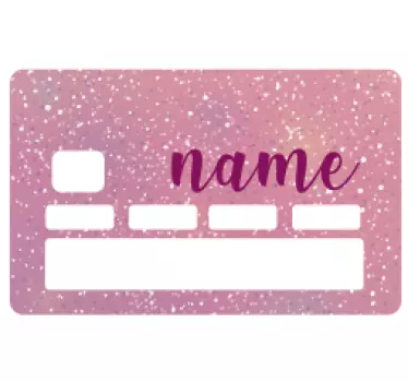 Autocolant personalizat pentru carduri bancare roz sclipici - TenStickers