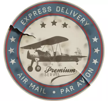 Airmail stamp laptop sticker - TenStickers