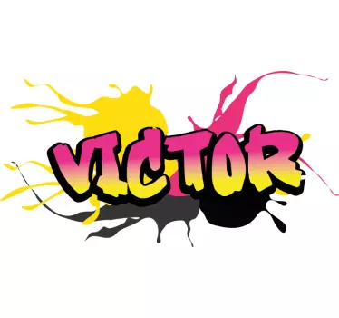 Personalizabile roz și galben graffiti decalcomanie urbană - TenStickers