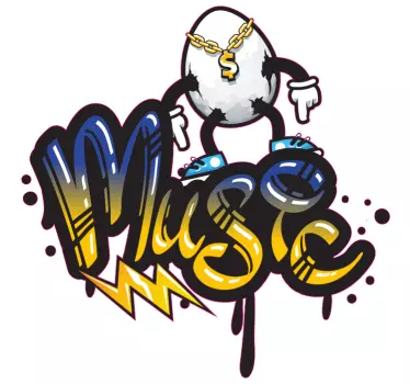 Muzică personaj graffiti decal urban - TenStickers
