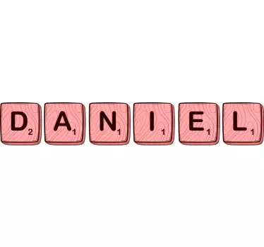 Roz scrabble personalizat cuvânt joc de masă perete decalcomanie - TenStickers