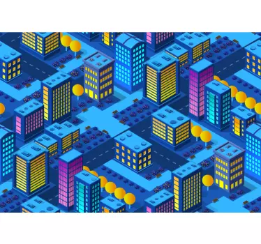 Autocolant oraș design peisaj urban - TenStickers