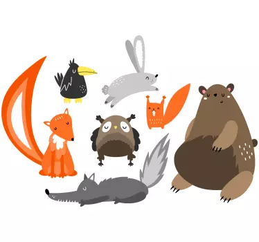 Set de autocolant de perete pentru animale nordice pentru copii - TenStickers