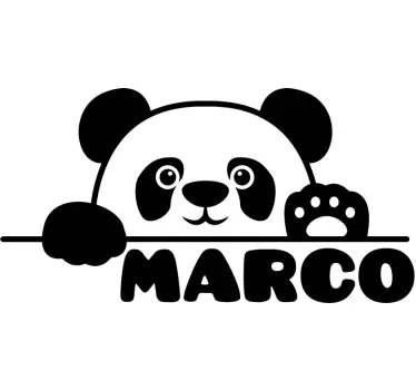 Nume personalizat bebeluș panda copii dormitor perete autocolant - TenStickers