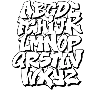 Vechi școală graffiti alfabet text decalcomanie de perete - TenStickers