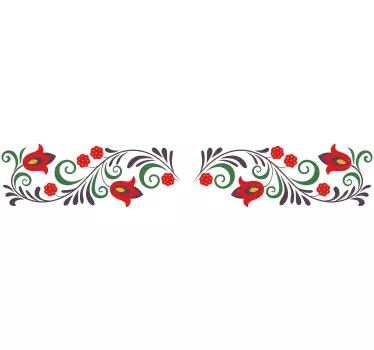 Ornamente populare decalcomanie florală de perete - TenStickers