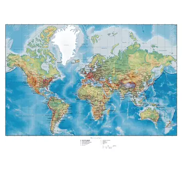 Atlas autocolant mondial pe perete - TenStickers