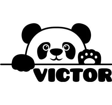 Panda pentru copii cu autocolant de perete cu numele bebelușului - TenStickers