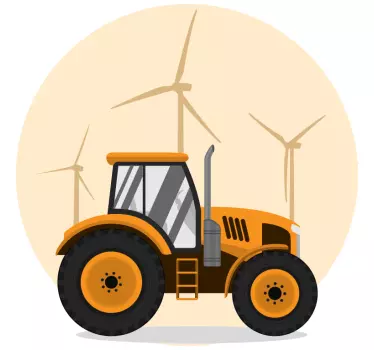 Tractor cu o mochetă de fundal jucărie autocolant - TenStickers