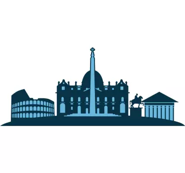 Autocolant oraș siluetă de reper roman - TenStickers