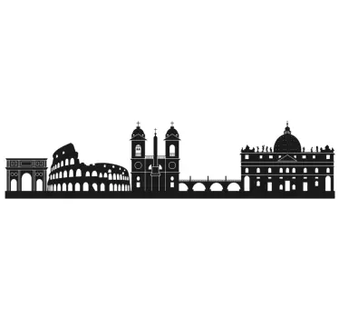 Autocolant oraș silueta orizontului romei - TenStickers