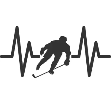 Autocolant de sport pulsul hocheiului pe gheață - TenStickers