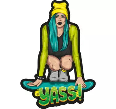 Decor de perete pentru fete de skateboard - TenStickers