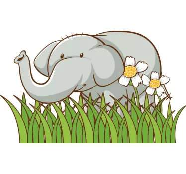 Elefant în grădină decalcomanii pentru mobilier - TenStickers