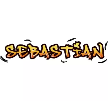 Autocolant personalizabil declarație colorată de nume - TenStickers
