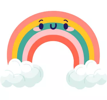 Nori drăguți curcubeu zâmbitor decalcomanie de perete - TenStickers