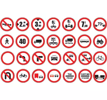 Set interzis de autocolant pentru semne - TenStickers
