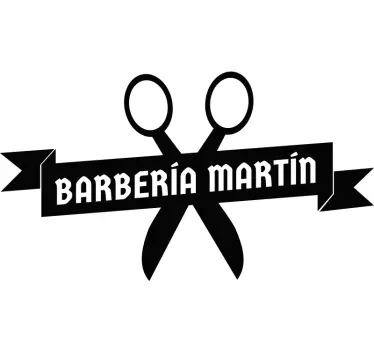 Autocolant pentru vitrine logo foarfece frizerie - TenStickers