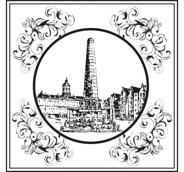 Transferul de țiglă pătrată baraj amsterdam - TenStickers