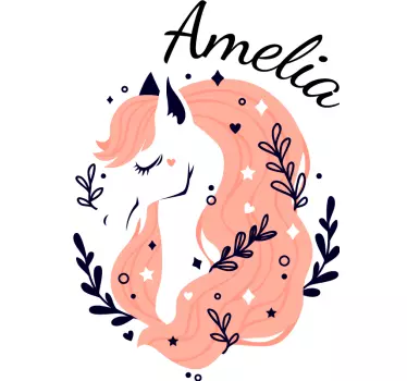 Cal cu autocolant cu nume personalizat pentru animale de fermă - TenStickers