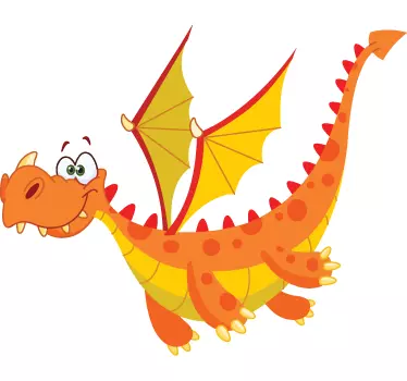 Portocalie dragon perete autocolant - TenStickers