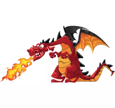 Foc respirație dragon copii autocolant - TenStickers