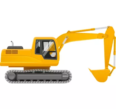 Excavator realist galben și alb pentru autocolant de jucărie pent - TenStickers