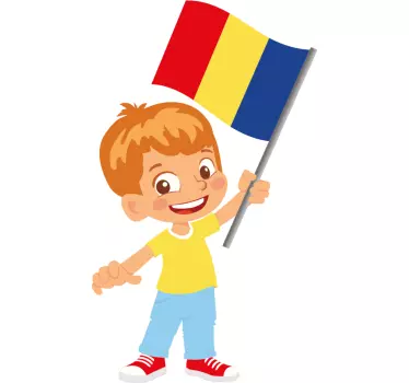 Decalcomanie personalizată steag băiat român - TenStickers