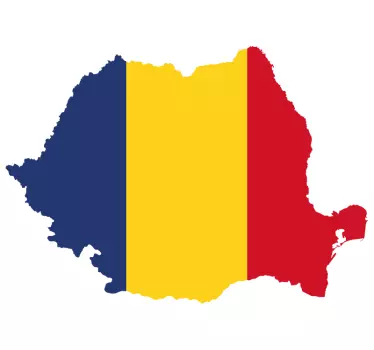 Autocolant de perete harta și steagul românesc - TenStickers