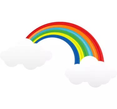 Curcubeu cu autocolant nori copii - TenStickers