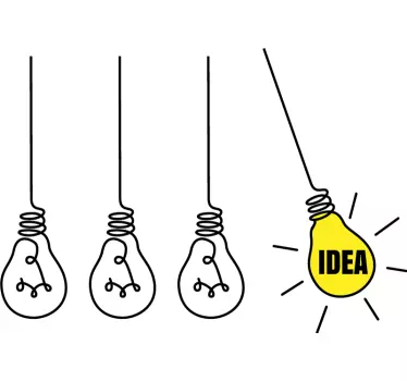 Autocolant de perete cu becuri de idee - TenStickers
