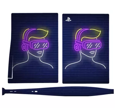 Bărbat care poartă cască de realitate virtuală playstation - TenStickers