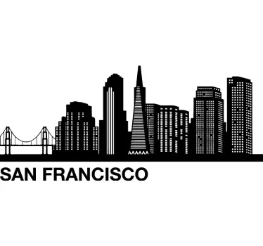 Stickere locuri vedere asupra orizontului din san francisco - TenStickers