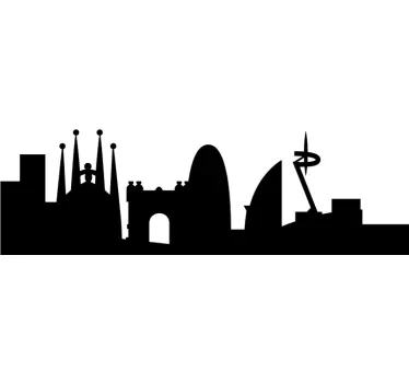 Autocolant oraș peisaj urban barcelona - TenStickers