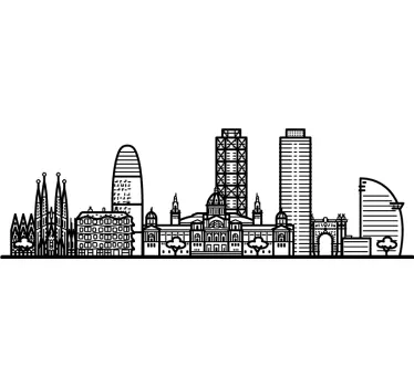 Autocolant oraș silueta orașului barcelona - TenStickers