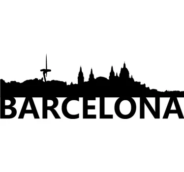 Autocolant oraș contur skyline barcelona - TenStickers