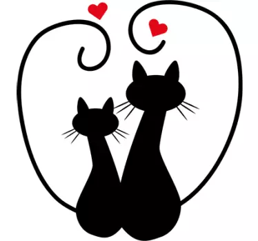 Silueta pisică și autocolantul de perete - TenStickers