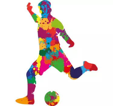 Jucător de fotbal culori stropitoare autocolant fotbal - TenStickers