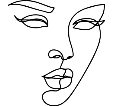 Chipul femeii decalaj oameni minimalisti - TenStickers