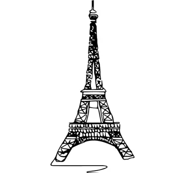 Autocolant de perete minimalist turn eiffel paris - TenStickers