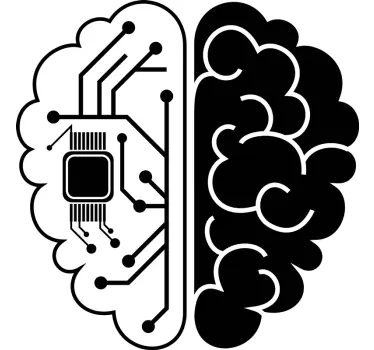 Autocolant de perete tehnologie creier știință - TenStickers