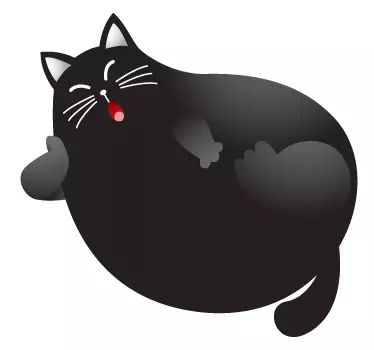 Autocolant de perete relaxant pentru pisici negre - TenStickers