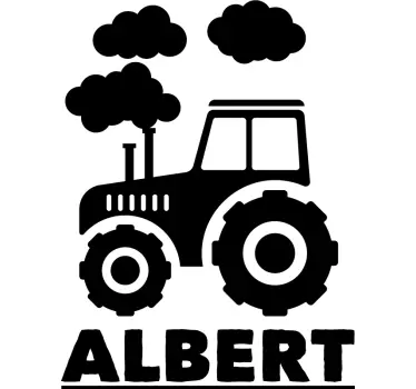 Autocolant animale tractor cu nori - TenStickers