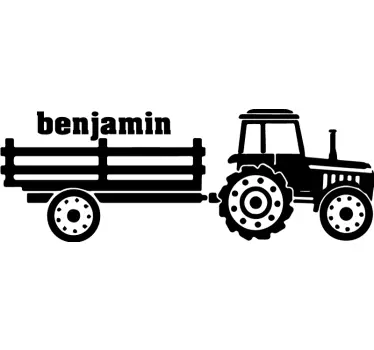 Silueta tractor nume personalizat jucărie autocolant - TenStickers