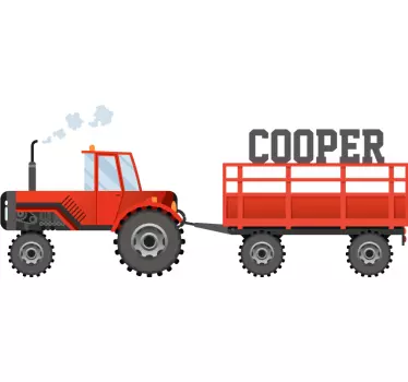 Autocolant de fotbal tractor cu nume personalizat - TenStickers