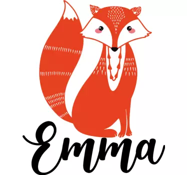 Vulpe nordică cu ilustrație de nume artă de perete - TenStickers