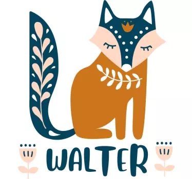Autocolant personalizat pentru animale sălbatice vulpe nordică - TenStickers