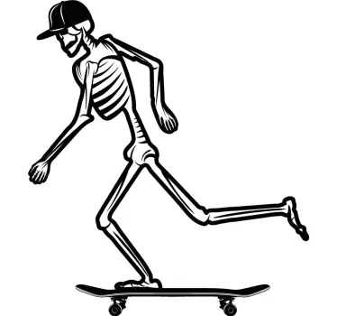 Autocolant de fotbal mișcare schelet pe skateboard - TenStickers