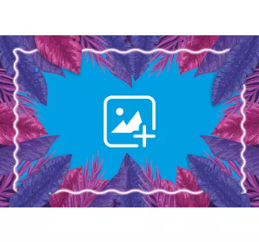 Autocolante de artă de perete rama foto florală violet neon pentr - TenStickers
